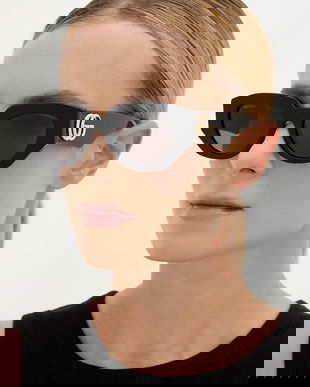 Gucci ochelari de soare culoarea negru, GG1421S