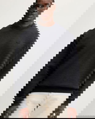 Lacoste hanorac de bumbac culoarea albastru marin, neted