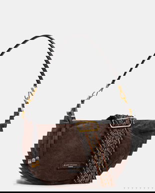 Gianni Chiarini geantă de mână din piele întoarsă AISHA culoarea maro, BS.12050.CM