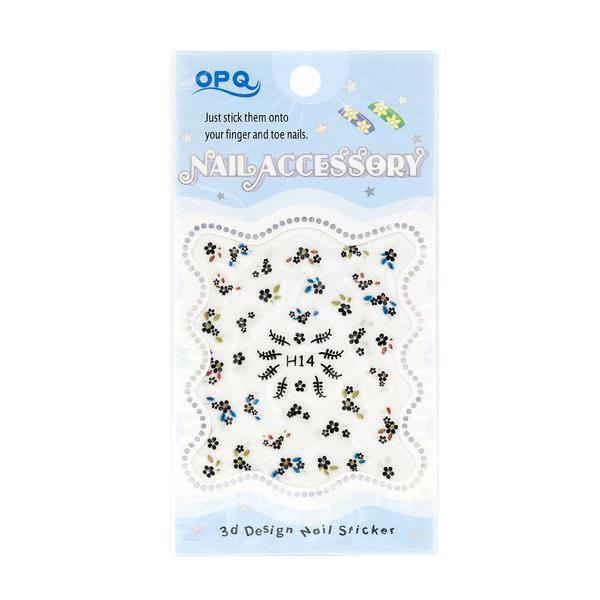 Sticker unghii, Global Fashion, 3D Nail Accessory, OPQ H14, Multicolor