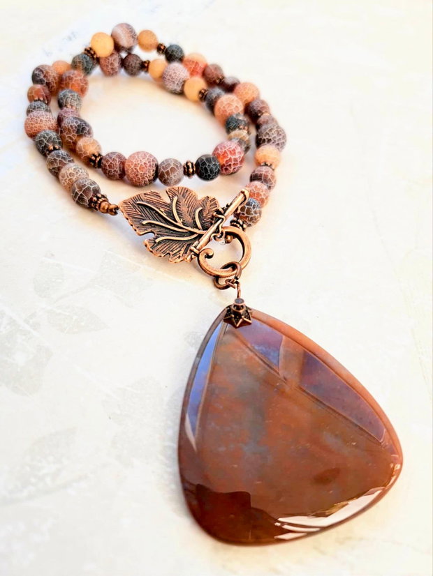 Colier vintage agate naturale