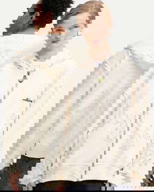 Barrow hanorac de bumbac culoarea bej, cu glugă, cu imprimeu, F5BWUAZH080