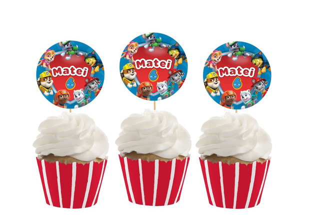Toppere brioșe Paw patrol personalizate
