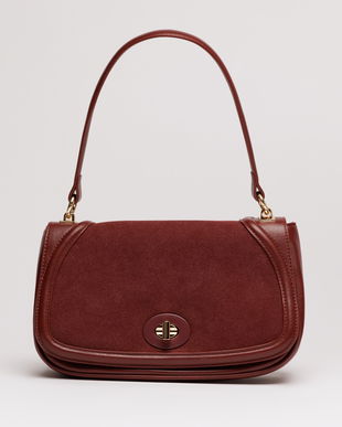 Geanta bordo din piele ecologica cu maner rotund