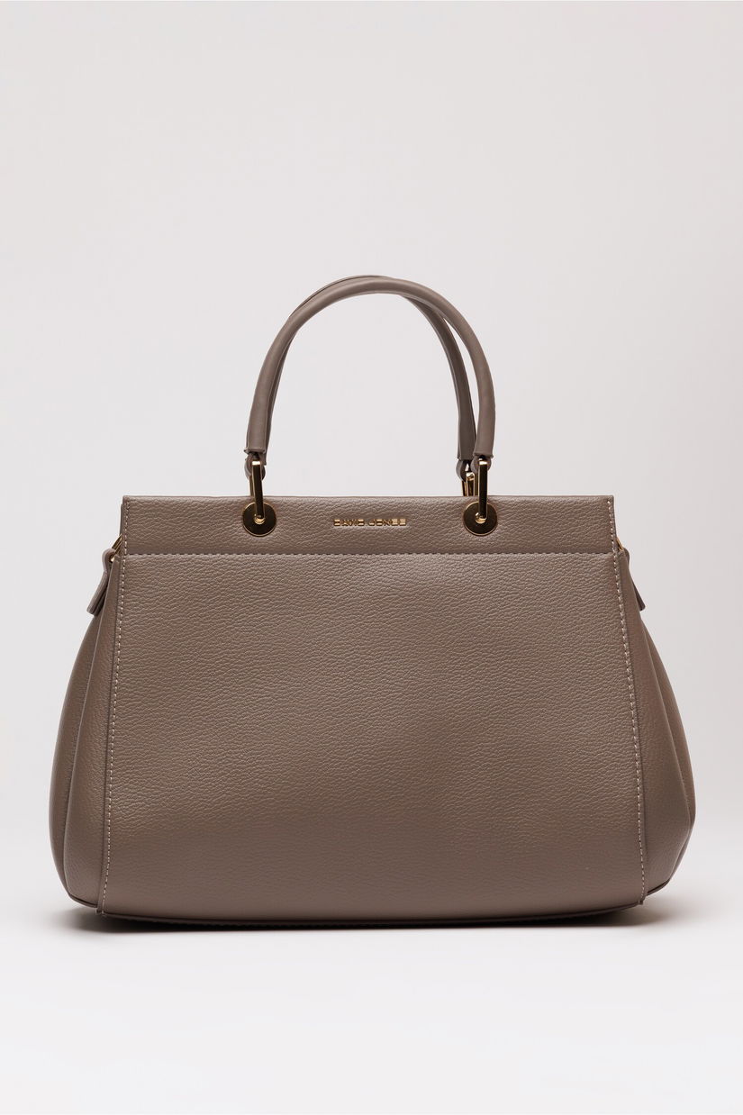 Geanta office taupe din piele ecologica