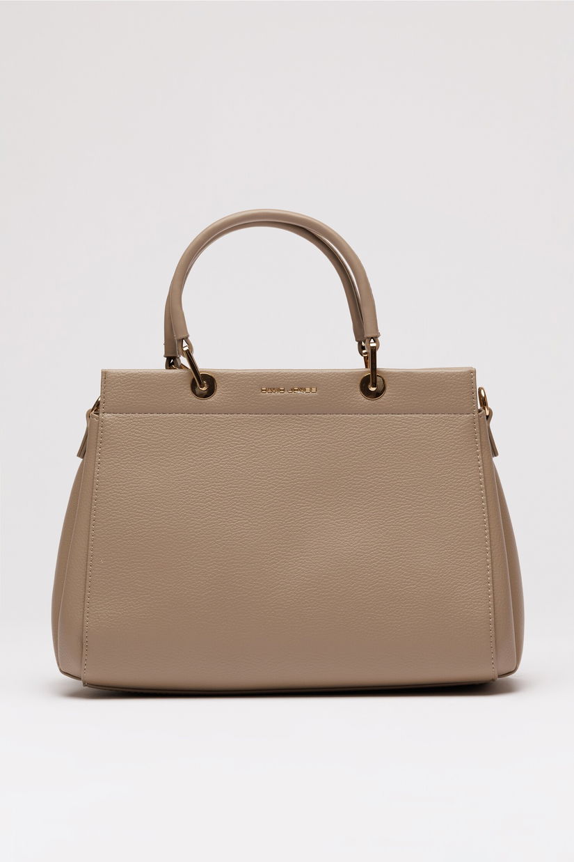 Geanta office beige din piele ecologica