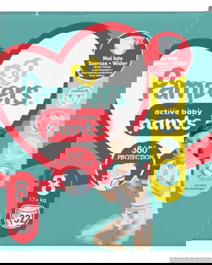 Scutece-Chilotel - Pampers Pants Active Baby, marimea 8 (17+ kg), 32 buc