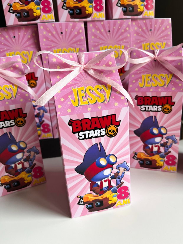 Cutii pentru dulciuri Brawl Stars Captain Carl, personalizate pentru aniversări fetițe