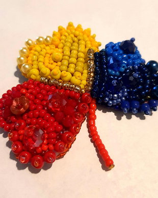 Broșă Trifoi tricolor