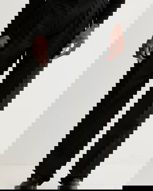 Paul Smith pantaloni de lână culoarea negru, drept, M1R-409Z-P00002