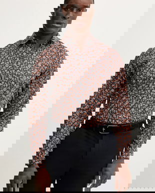 Paul Smith cămașă din bumbac bărbați, culoarea bleumarin, cu guler clasic, slim, M1R-800P-P02609