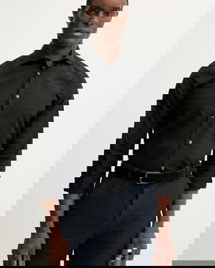 Paul Smith cămașă din bumbac bărbați, culoarea negru, cu guler clasic, slim, M1R-790Y-M00050