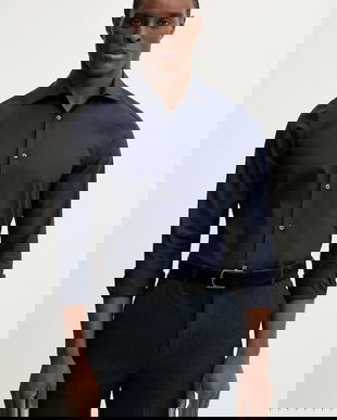 Paul Smith cămașă din bumbac bărbați, culoarea bleumarin, cu guler clasic, slim, M1R-790Y-M00050