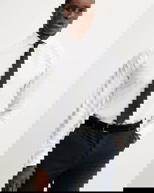 Paul Smith cămașă din bumbac bărbați, culoarea alb, cu guler clasic, slim, M1R-790Y-M00050