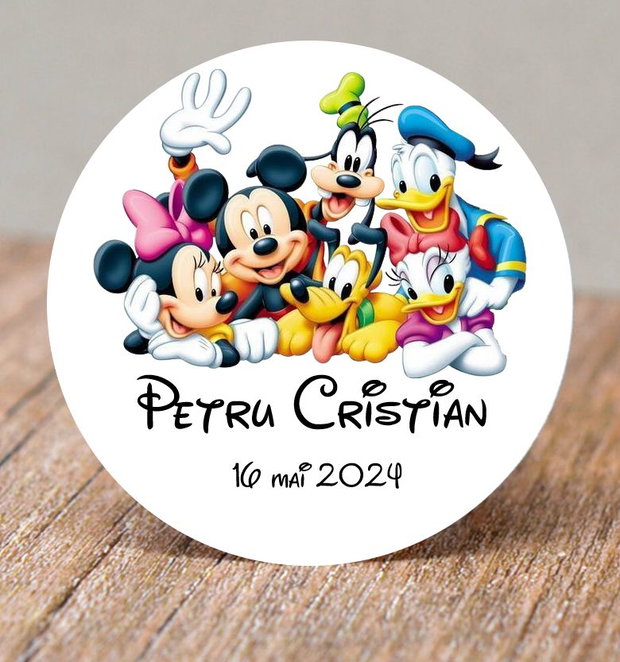 Etichete mărturii botez sau aniversare Mickey Mouse