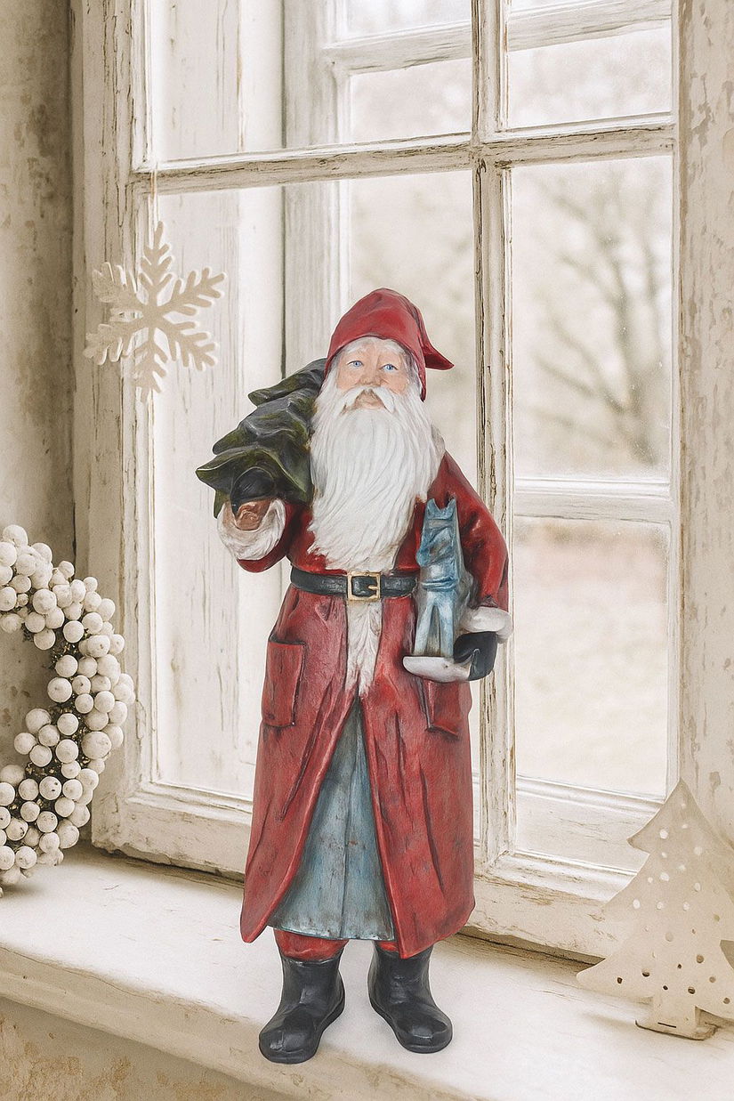 Figurina Mos Craciun cu calut