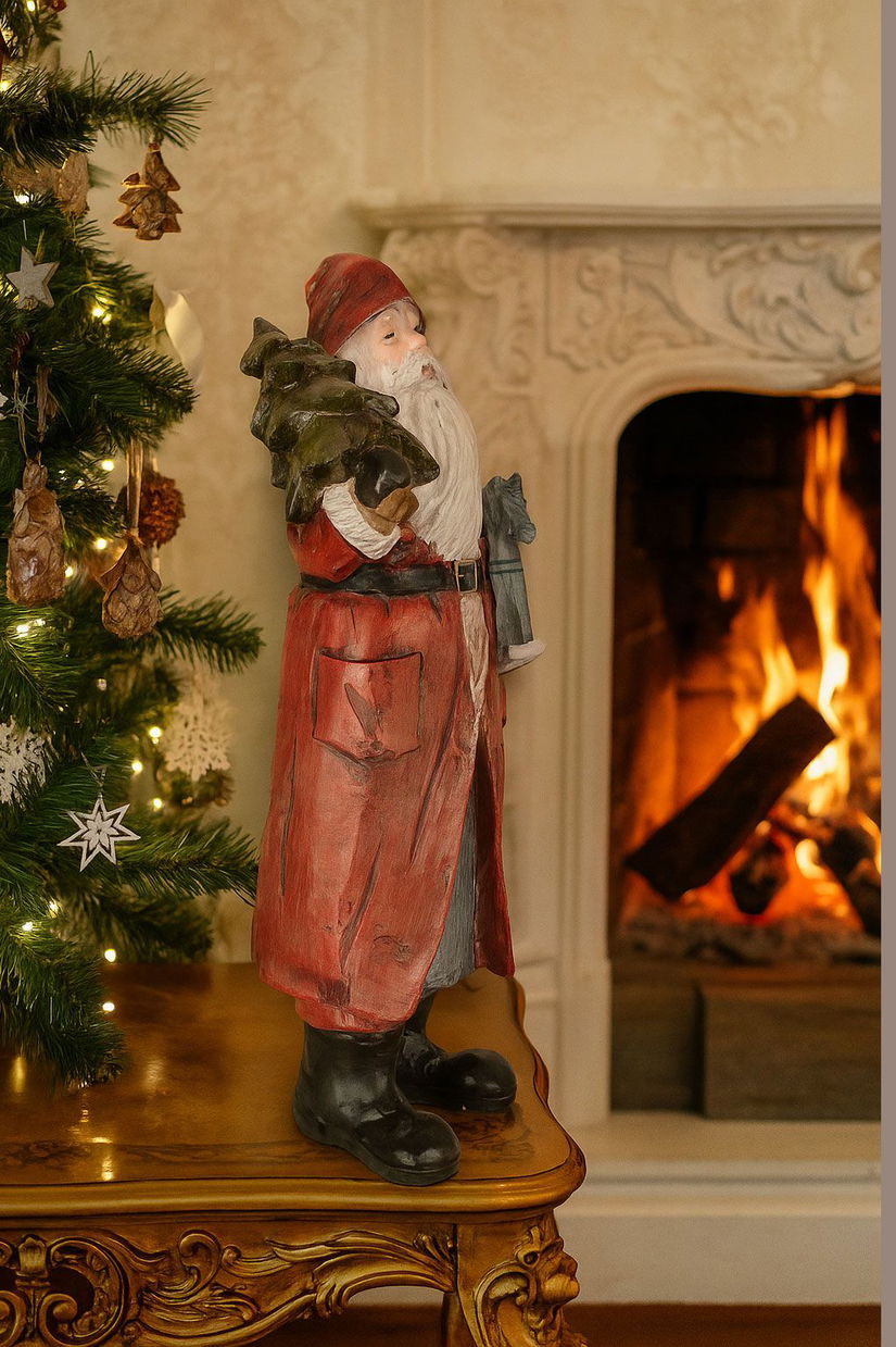 Figurina Mos Craciun cu calut