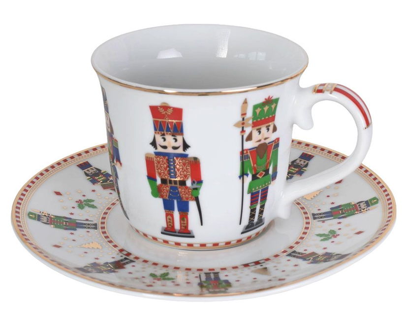 Set cadou Spargatorul de Nuci-ceasca Craciun si farfurioara