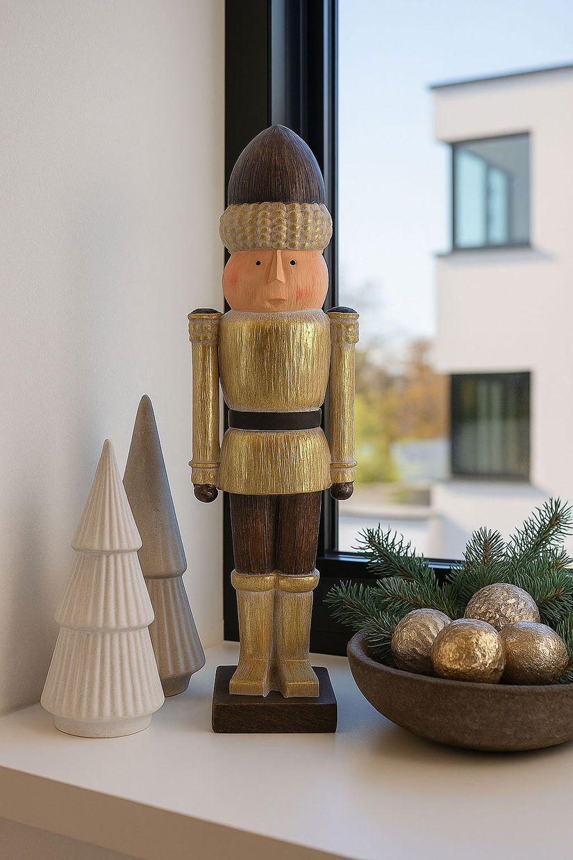 Figurina Craciun-Spargatorul de Nuci auriu