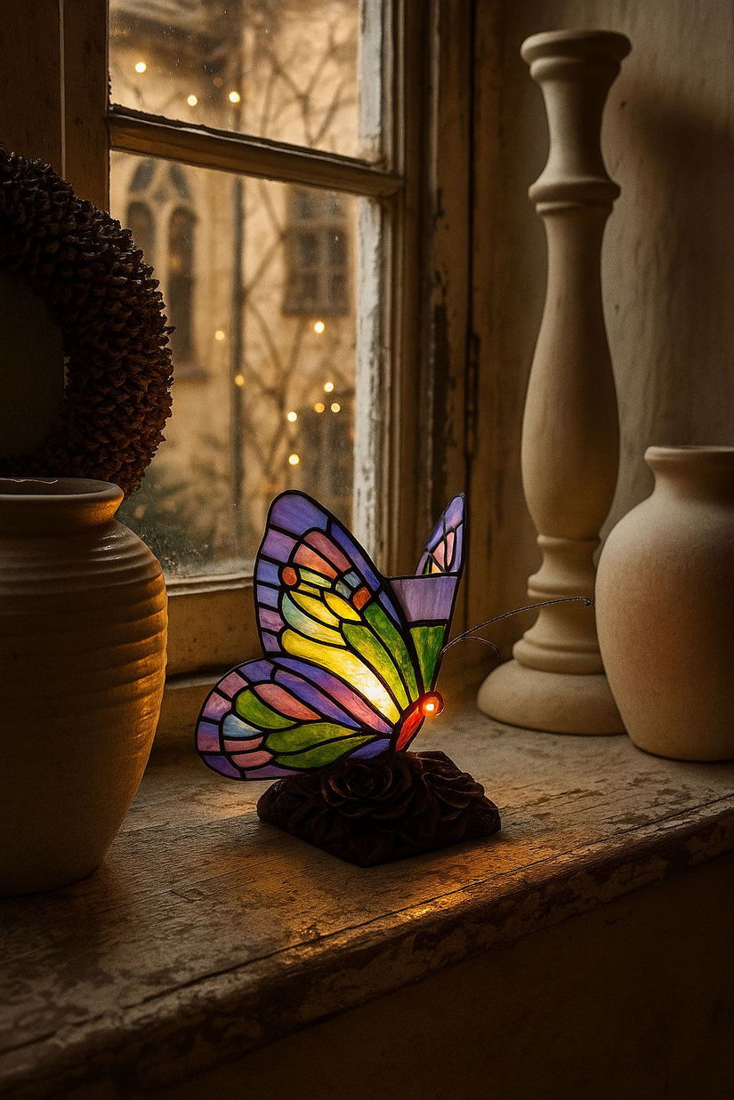 Lampa de masa fluture Tiffany