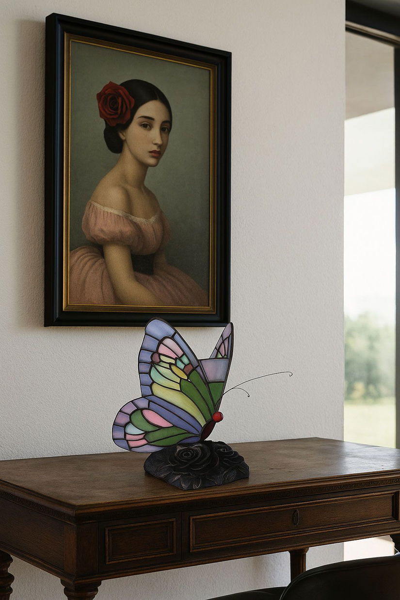 Lampa de masa fluture Tiffany