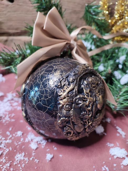 Glob Regal Handmade Înger Baroc și Eleganță Vintage pentru Crăciun