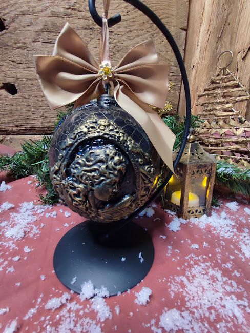 Glob Regal Handmade Înger Baroc și Eleganță Vintage pentru Crăciun
