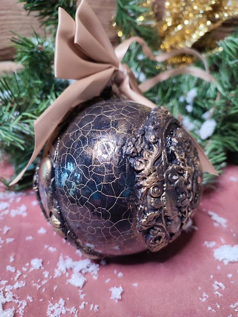 Glob Regal Handmade Înger Baroc și Eleganță Vintage pentru Crăciun