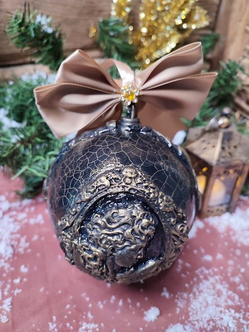 Glob Regal Handmade Înger Baroc și Eleganță Vintage pentru Crăciun