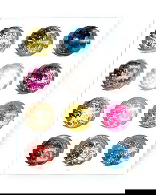 Set 12 decoratiuni unghii, Global Fashion, paiete hexagoane, Multicolor