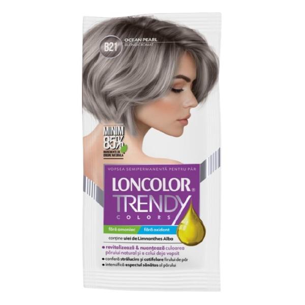 Vopsea de Par Semipermanenta - Loncolor Trendy Colors, nuanta B21 Blond Cromat/ Ocean Pearl, 2 x 25 ml