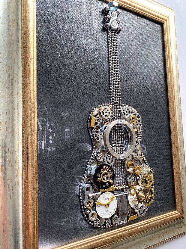 Chitara cod M 641 ・Steampunk Art・Industrial Decor Vintage・Bijuterii steampunk・Cadouri Barbati
