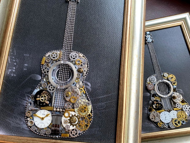 Chitara cod M 641 ・Steampunk Art・Industrial Decor Vintage・Bijuterii steampunk・Cadouri Barbati