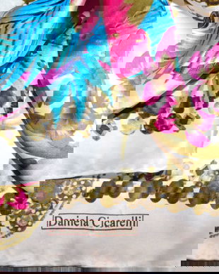 Esarfa noua Daniela Cicarelli,  combinatie  cu matase naturala , 90 x 90 cm , superba