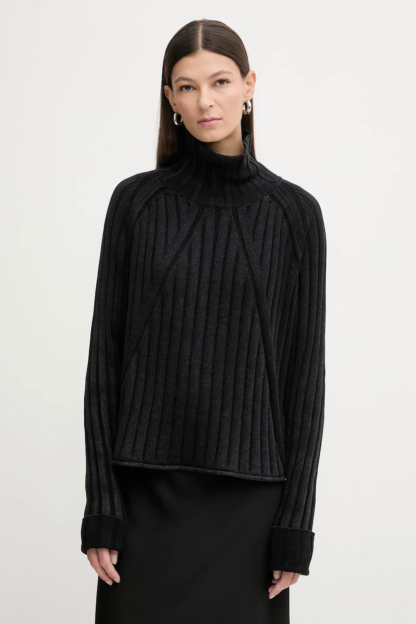 G-Star pulover de bumbac culoarea negru, cu guler, D27172.D630