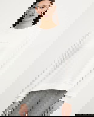 Marc O'Polo hanorac de bumbac culoarea alb, uni, 5000009291