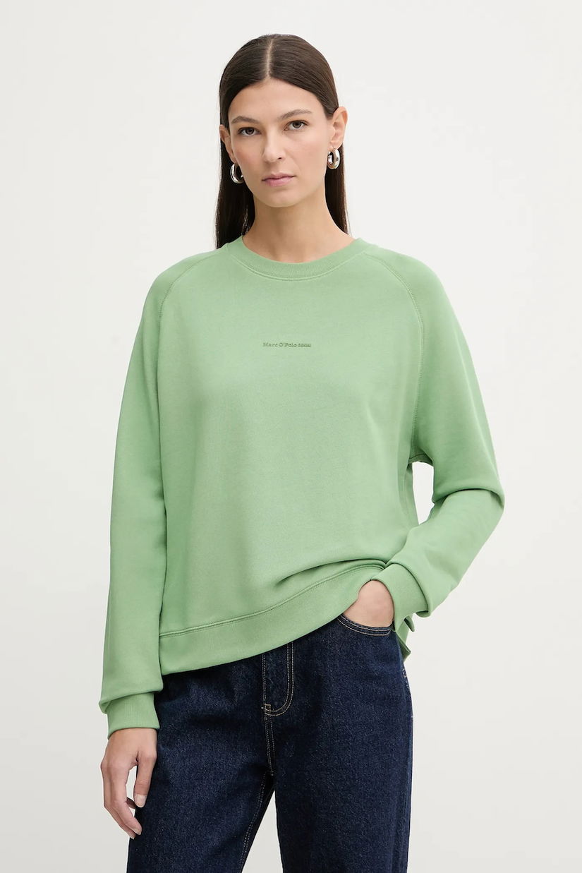 Marc O'Polo hanorac de bumbac culoarea verde, uni, 5000009291