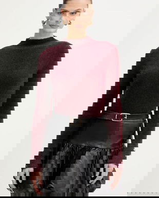 Morgan pulover MORIK.N culoarea bordo, cu turtleneck, MORIK.N