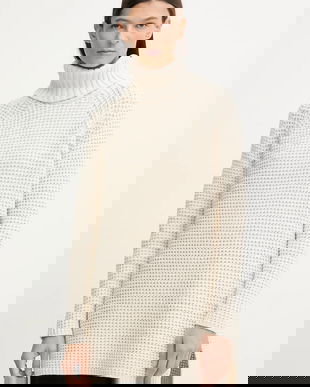 Marc O'Polo pulover culoarea bej, călduros, cu guler, 5000007659