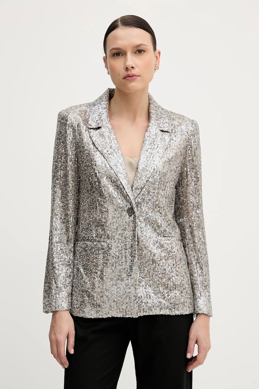 Hoss Intropia sacou culoarea bej, un singur rând de nasturi, 5472054