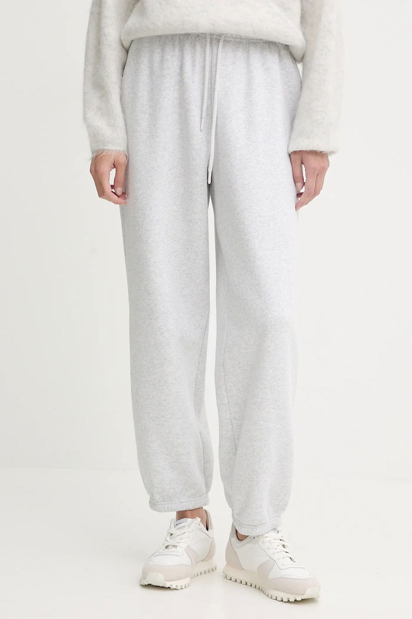 American Vintage pantaloni de trening culoarea gri, melanj, BAP05A