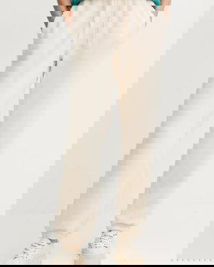 American Vintage pantaloni de trening culoarea bej, uni, FIK05A