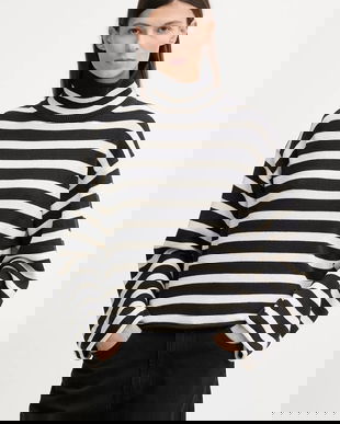 Marc O'Polo pulover de bumbac culoarea bleumarin, cu guler, 600605960013