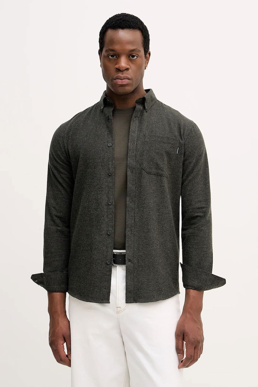 Lindbergh cămașă din bumbac culoarea verde, cu guler clasic, regular, 30.225050