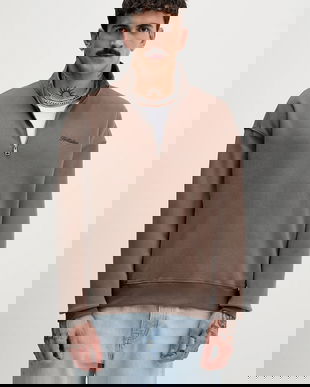 Hollister Co. bluză culoarea maro, uni, KI322-5372-420