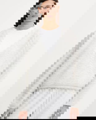 American Vintage pulover din amestec de lână culoarea gri, light, NUN18D