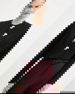 Morgan sacou culoarea negru, un singur rând de nasturi, uni, VPIE.F