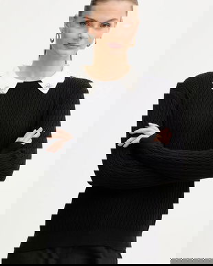 Morgan pulover culoarea negru, light, MTORIA