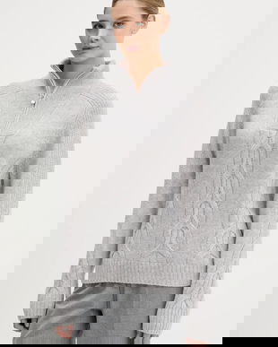 FROM FUTURE pulover de casmir culoarea gri, călduros, cu turtleneck, WPM03277