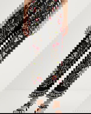 Farm Rio pantaloni culoarea negru, drept, high waist, 350100